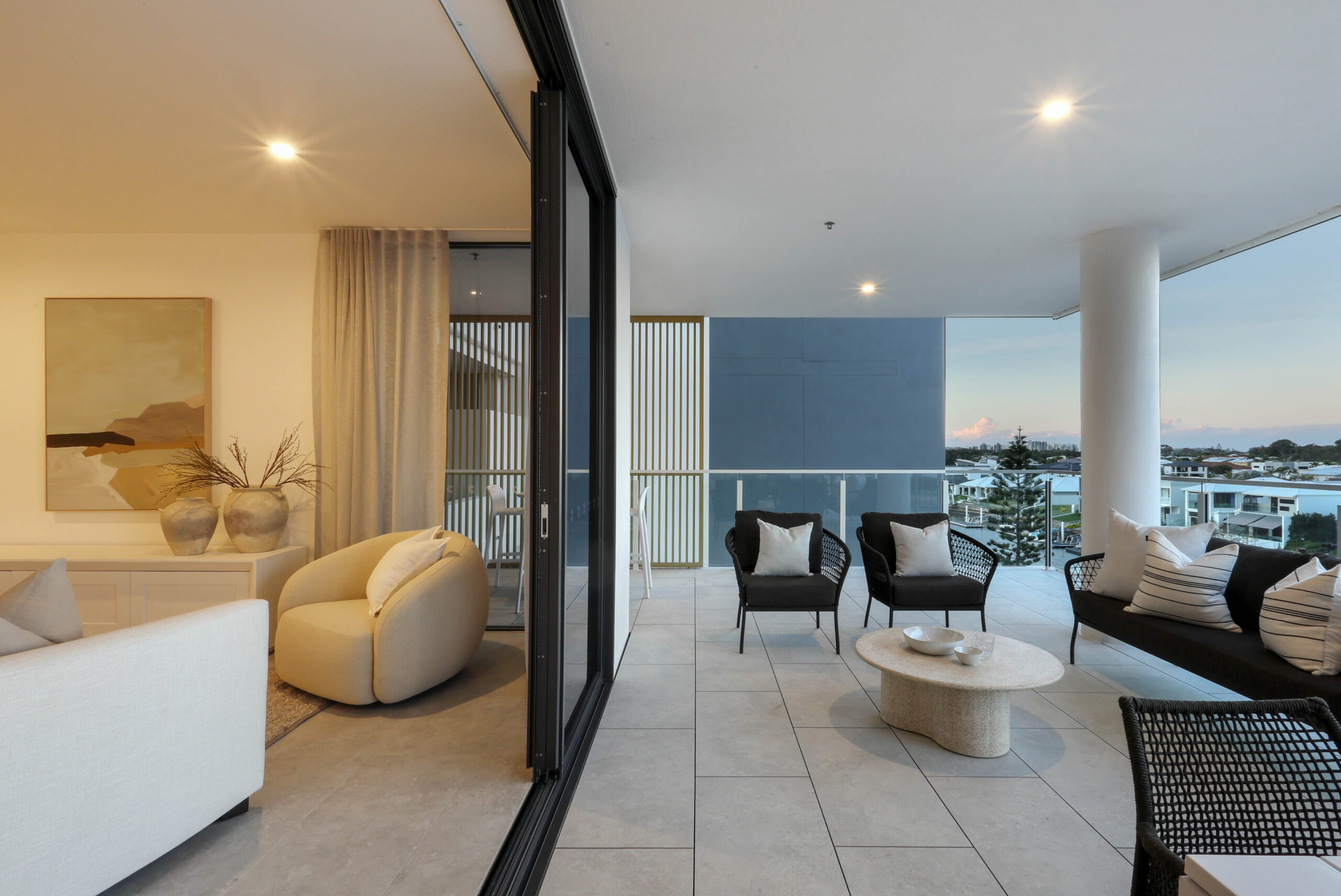 apartment outdoor furniture, property styling by blink living